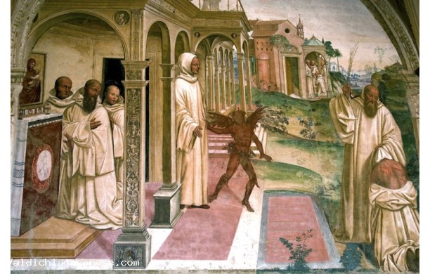 13 - Come Benedetto libera uno monaco indemoniato percuotendolo