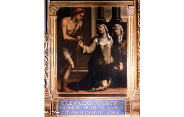 Gesù che restituisce la crocetta a Santa Caterina