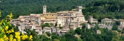 Il paese in primo piano a primavera