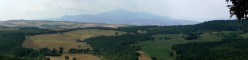 Pienza e l'Amiata sullo sfondo da Castelmuzio